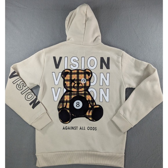 Chrome Edge CR24 Other - Chrome Edge CR24 Boys Vision Against All Odds Bear Hoodie Size 14-16 Beige Tan